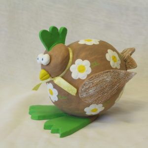 Poule décorative en céramique pièce unique