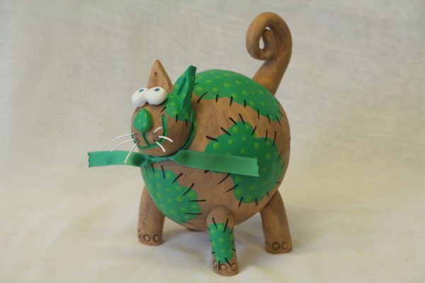 Chat décoratif en céramique