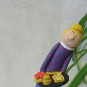 Pièce unique en faiënce, personnage décoratif