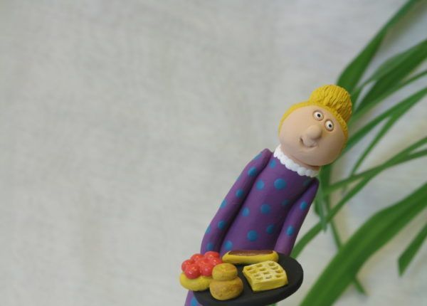 Pièce unique en faiënce, personnage décoratif