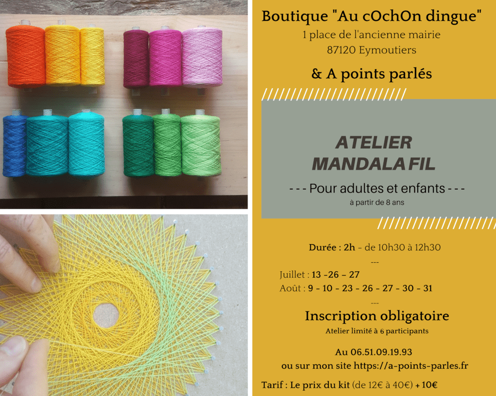 Atelier mandalas fils, A points parlés