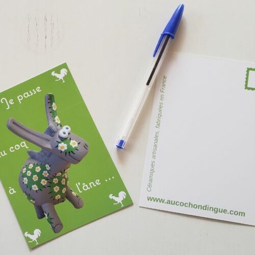 Carte postale âne céramique Carte postale âne céramique