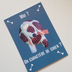 Carte postale chien céramique