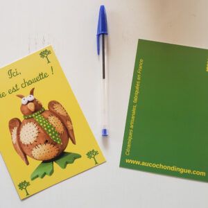 Carte postale chouette céramique