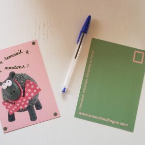 Carte postale mouton céramique