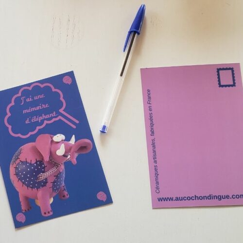 Carte postale éléphant céramique Carte postale éléphant céramique
