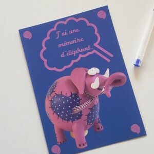 Carte postale éléphant céramique