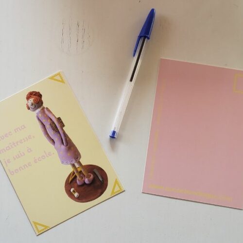 Carte postale institutrice céramique Carte postale institutrice céramique