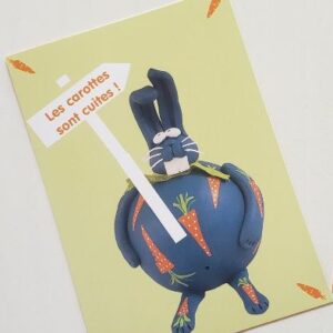 Carte postale lapin céramique