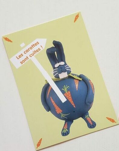 Carte postale lapin céramique
