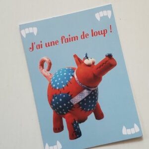 Carte postale loup céramique