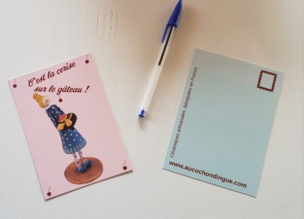 Carte postale pâtissière céramique