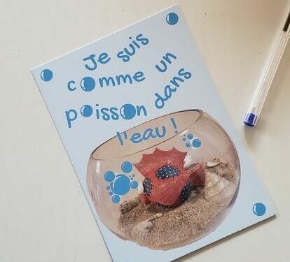 Carte postale poisson céramique