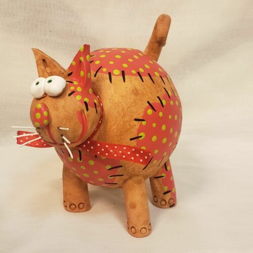 Chat décoratif rouge