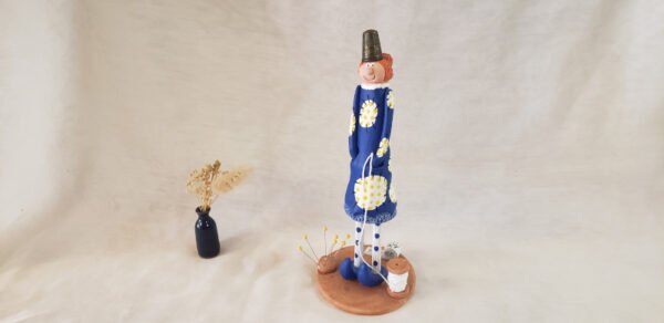 Céramique couturière bleue