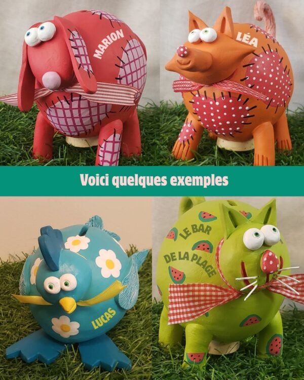 Tirelire Poulet Mathilda Orange Fleurs Pomme Pidou Tirelire Cochon